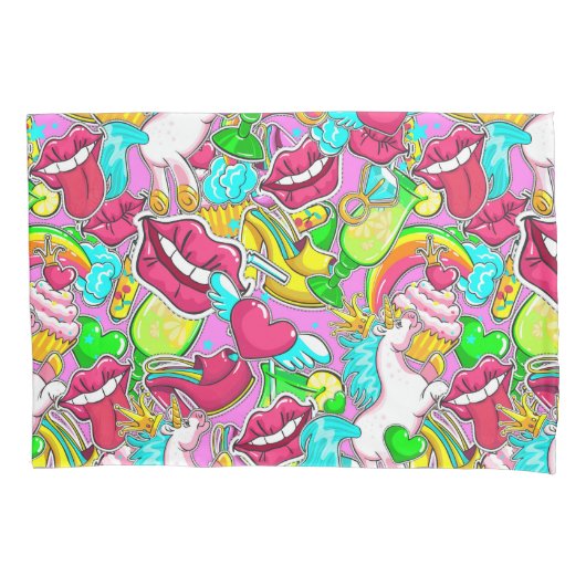 Pop Art Kissenbezug (Vorderseite-Links)