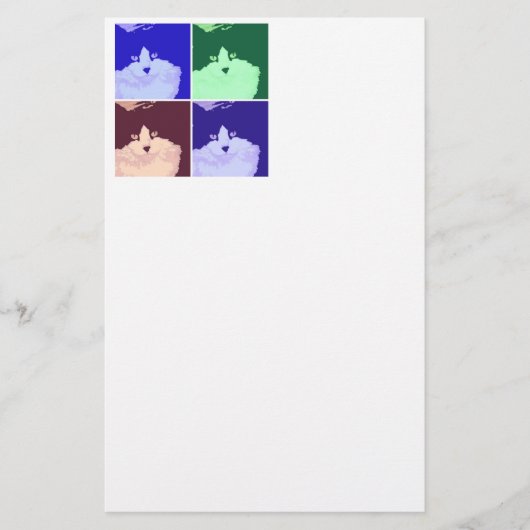 Pop Art Kitty Briefpapier (Vorderseite)