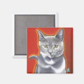 Pop Art Kitty Magnent Magnet (Vorderseite/Rückseite)