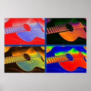Pop Art Klassische spanische Gitarre Poster
