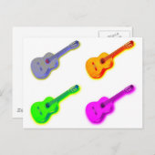 Pop Art Klassische spanische Gitarre Postkarte (Vorne/Hinten)