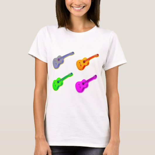Pop Art Klassische spanische Gitarre T-Shirt (Vorderseite)