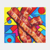 Pop Art Knuspriger Speck Fleecedecke (Vorderseite (Horizontal))