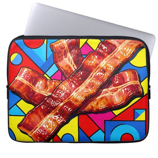Pop Art Knuspriger Speck Laptopschutzhülle (Vorderseite)