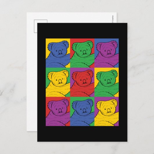 Pop Art Koala Postkarte (Vorne/Hinten)