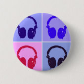 Pop Art Kopfhörer Button (Vorderseite)