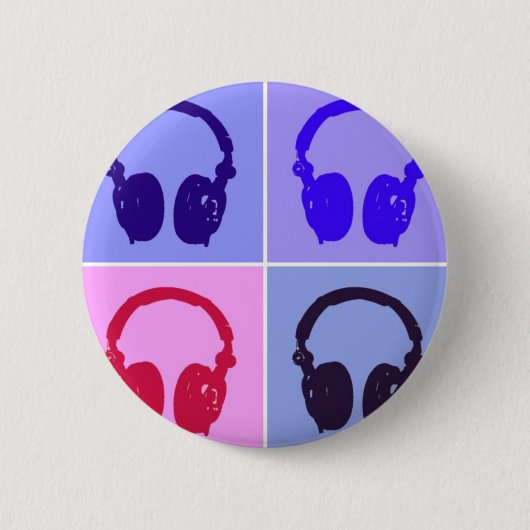 Pop Art Kopfhörer Button (Vorderseite)