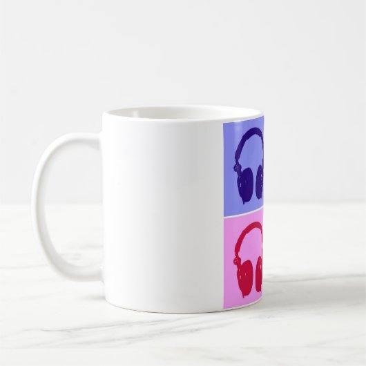 Pop Art Kopfhörer Kaffeetasse (Links)