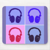 Pop Art Kopfhörer Mousepad (Vorne)