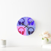 Pop Art Kopfhörer Runde Wanduhr (Zuhause)