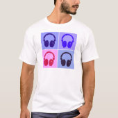 Pop Art Kopfhörer T-Shirt (Vorderseite)