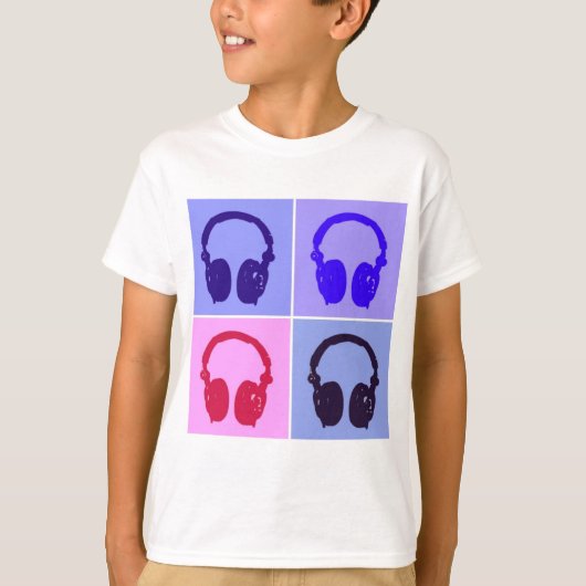 Pop Art Kopfhörer T-Shirt (Vorderseite)