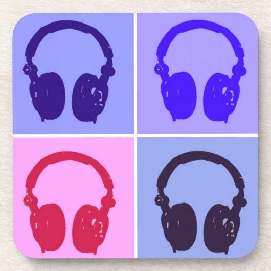 Pop Art Kopfhörer Untersetzer (Vorderseite)