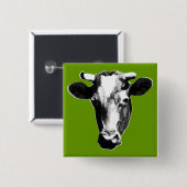Pop Art Kuh Button (Vorne & Hinten)