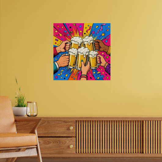 Pop-Art-Kultur-Bier-Trinkspruch Poster (Wohnzimmer 2)