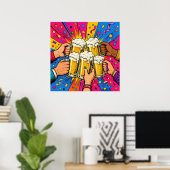 Pop-Art-Kultur-Bier-Trinkspruch Poster (Heimbüro)