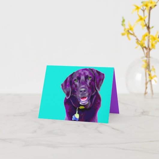 Pop ART Labrador Karte (Gelbe Blume)