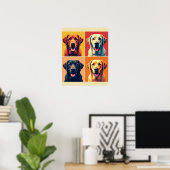 Pop Art Labrador Retriever - Klassisches Warhol Gr Poster (Heimbüro)