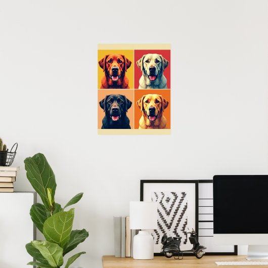 Pop Art Labrador Retriever - Klassisches Warhol Gr Poster (Heimbüro)