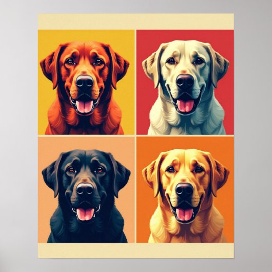 Pop Art Labrador Retriever - Klassisches Warhol Gr Poster (Vorne)