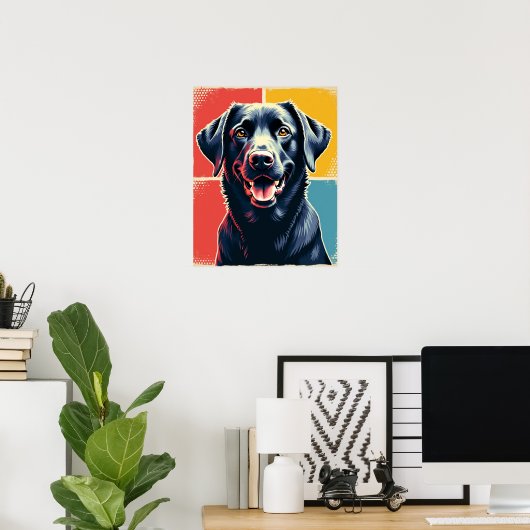 Pop Art Labrador Retriever Portrait : Warhol Style Poster (Heimbüro)
