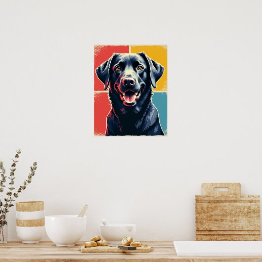 Pop Art Labrador Retriever Portrait : Warhol Style Poster (Küche)