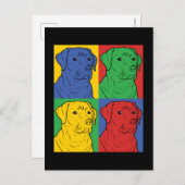 Pop Art Labrador Retriever Postkarte (Vorne/Hinten)