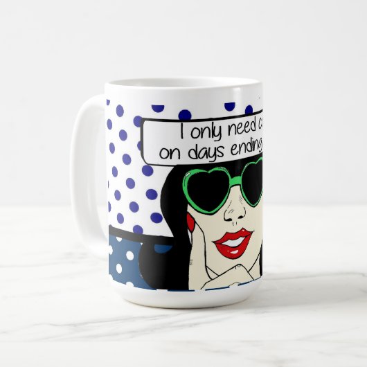 Pop Art Lady Coffee Tasse (Vorderseite Links)