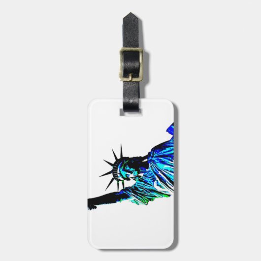 Pop Art Lady Liberty Gepäckanhänger (Vorderseite vertikal)