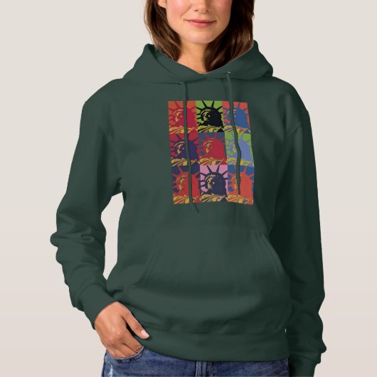 Pop Art Lady Liberty New York City Hoodie (Vorderseite)