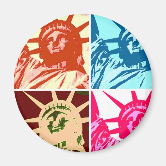 Pop Art Lady Liberty New York City Magnet (Vorne)