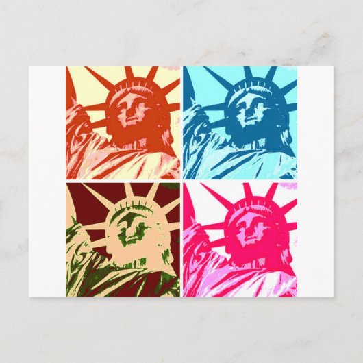 Pop Art Lady Liberty New York City Postkarte (Vorderseite)