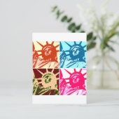 Pop Art Lady Liberty New York City Postkarte (Stehend Vorderseite)