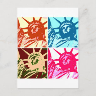 Pop Art Lady Liberty New York City Postkarte