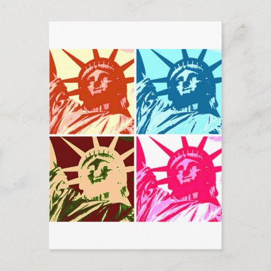 Pop Art Lady Liberty New York City Postkarte (Vorderseite)