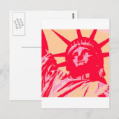 Pop Art Lady Liberty New York City Postkarte (Vorne/Hinten)