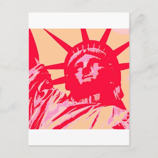 Pop Art Lady Liberty New York City Postkarte (Vorderseite)