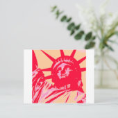 Pop Art Lady Liberty New York City Postkarte (Stehend Vorderseite)