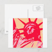 Pop Art Lady Liberty New York City Postkarte (Vorne/Hinten)