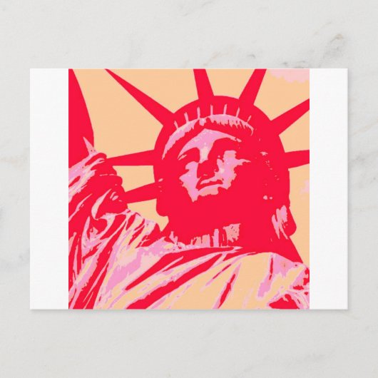 Pop Art Lady Liberty New York City Postkarte (Vorderseite)
