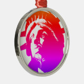 Pop Art Lady Liberty Ornament Aus Metall (Rechts)