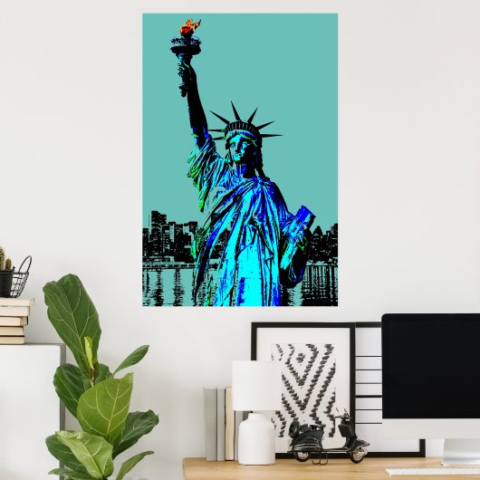 Pop Art Lady Liberty Poster (Heimbüro)