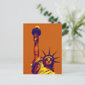 Pop Art Lady Liberty Postkarte (Stehend Vorderseite)