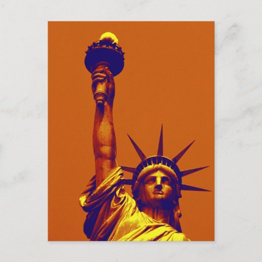 Pop Art Lady Liberty Postkarte (Vorderseite)