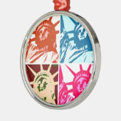 Pop Art Lady Liberty Silbernes Ornament (Links)