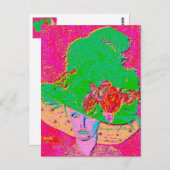 Pop Art Lady Postkarte (Vorne/Hinten)