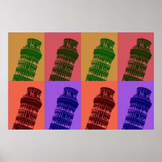 Pop Art Leaning Tower Pisa Italien Reisen Poster (Vorne)
