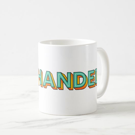 Pop Art Lefthanded typography Coffee Tasse (VorderseiteRechts)