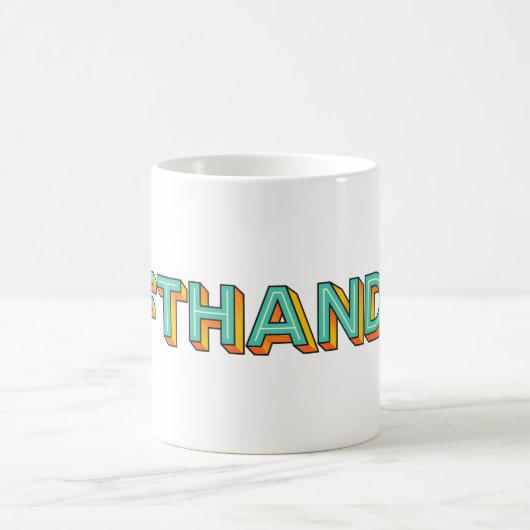 Pop Art Lefthanded typography Coffee Tasse (Mittel)