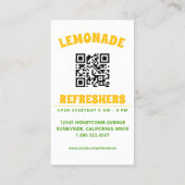 pop art lemons limes with qr code visitenkarte (Rückseite)